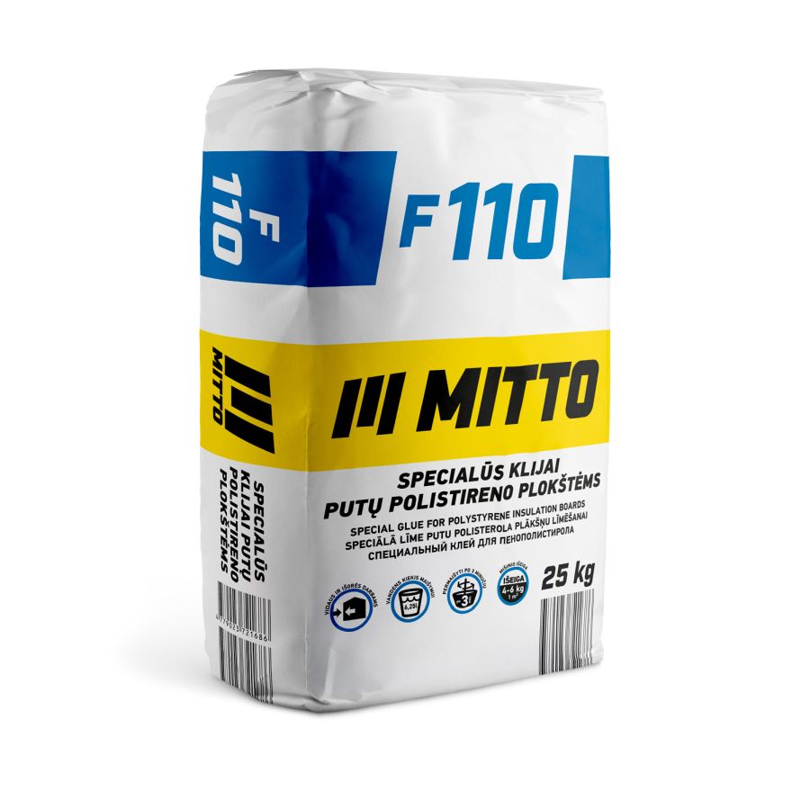 Specialūs klijai putų polistireno plokštėms, MITTO F110 (25 kg)