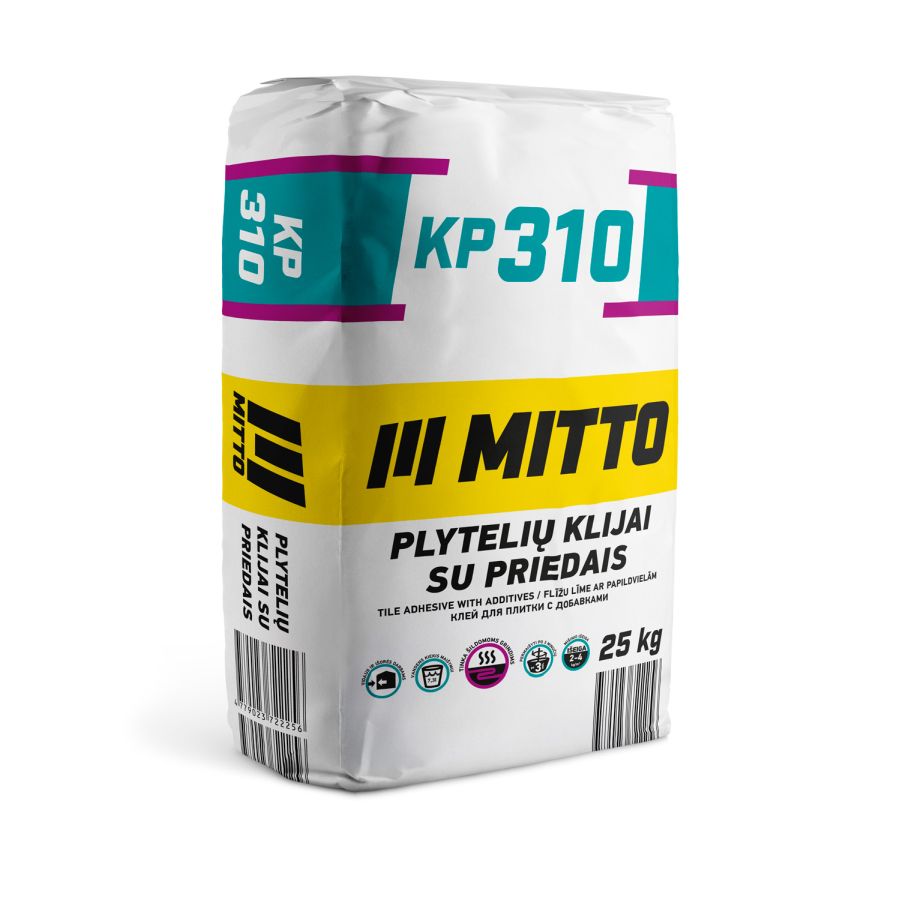 Plytelių klijai MITTO KP310, elastingi, 25 kg