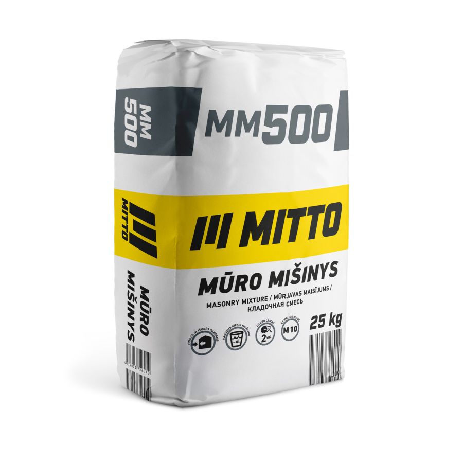 Mūro mišinys MITTO MM500, stiprumo klasė M10, 25 kg