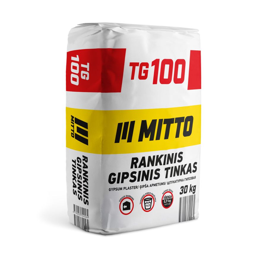 Gipsinis tinkas MITTO TG100, rankinis, 30 kg